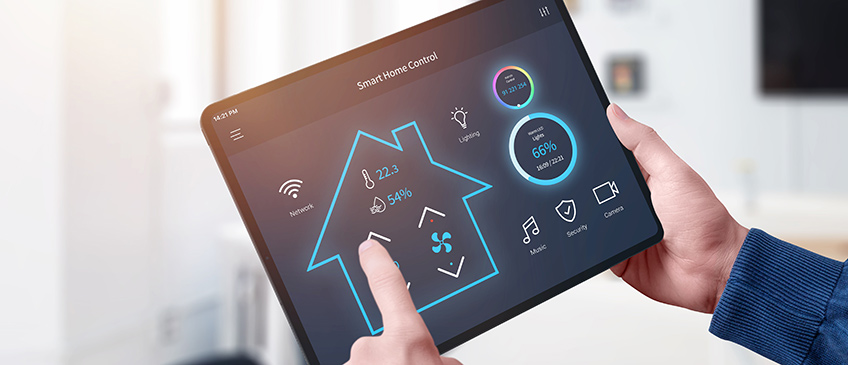 Tablet mit Smart Home Control App